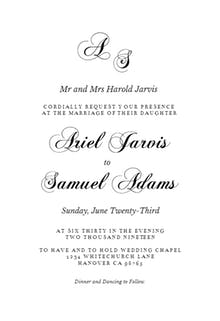 Fancy Script - Wedding Invitation